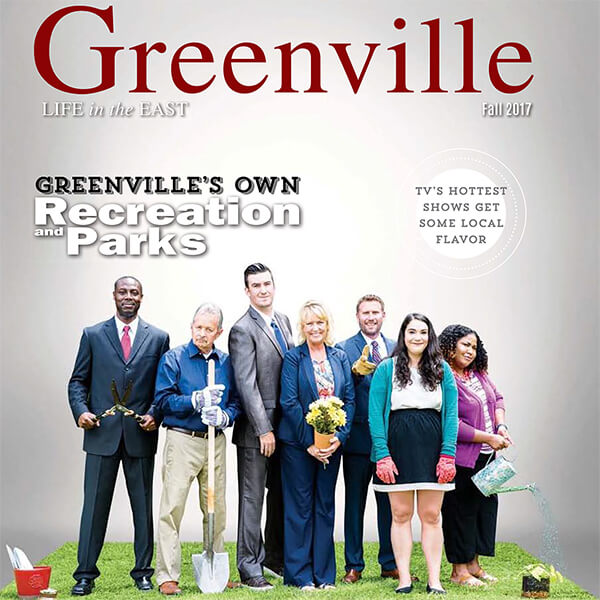 magazine spread from Greenville Magazine