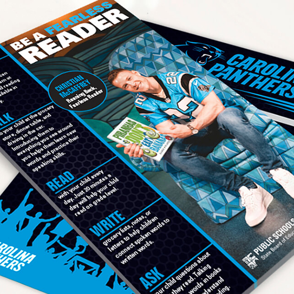 Flyer for NCDPI featuring the Carolina Panthers