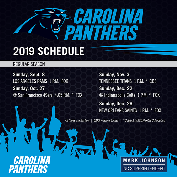 Promotional flyer for Carolina Panthers and DPI