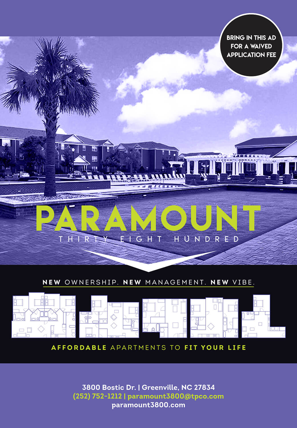 advertisement for Paramount Apartments