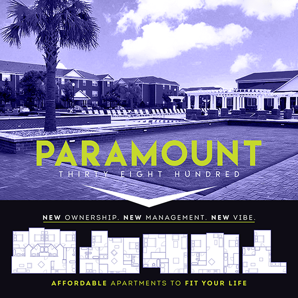 advertisement for Paramount Apartments