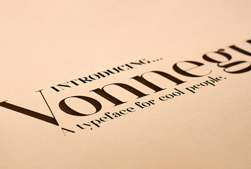 A closeup shot of Vonnegut typeface