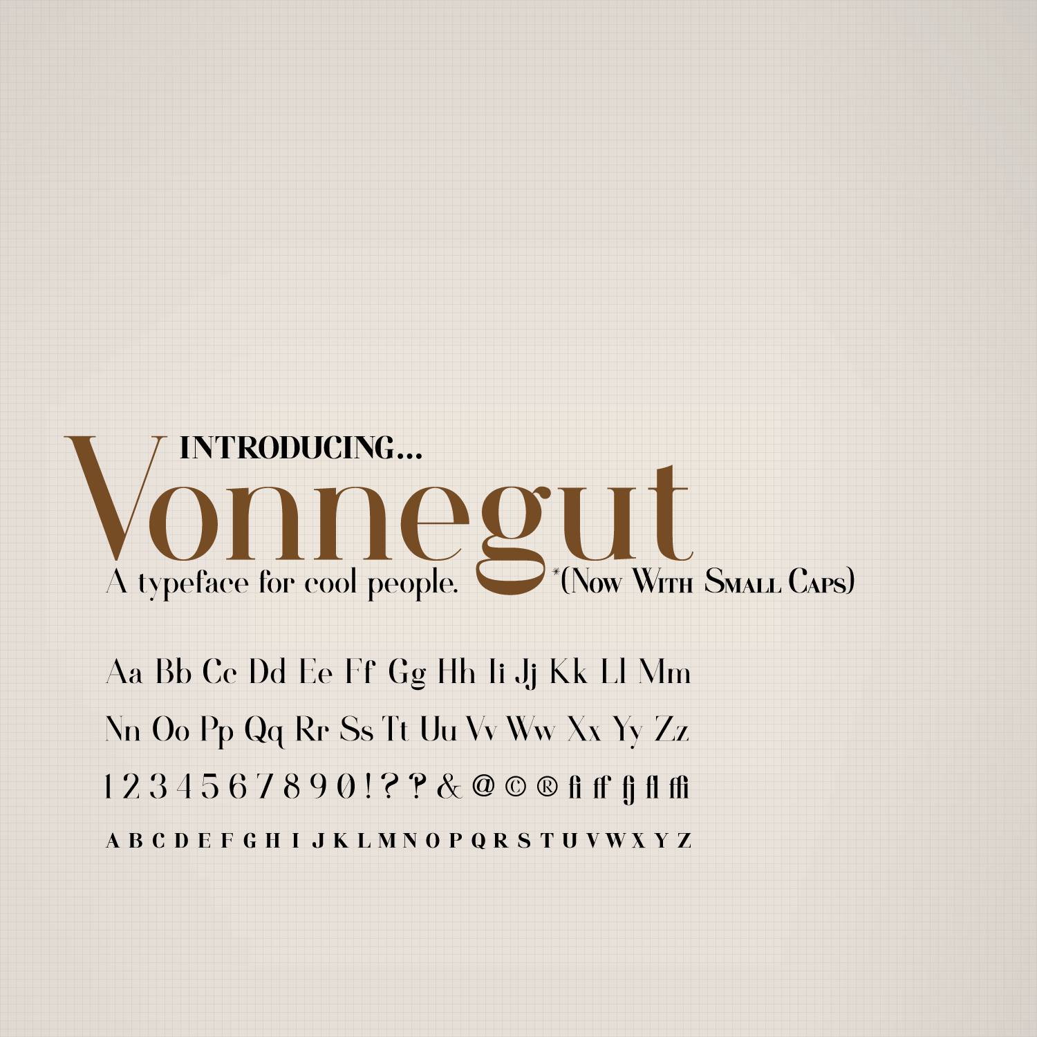 type samples of Vonnegut font