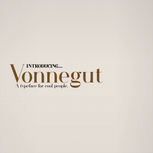 type samples of Vonnegut font